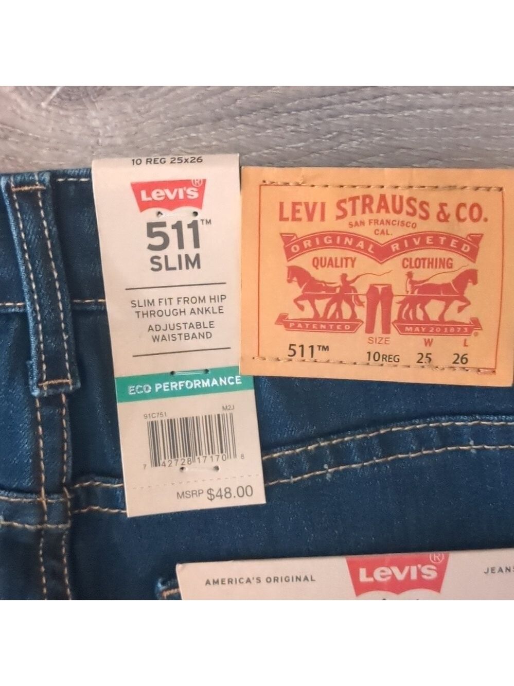 Levi's 511 slim eco performance jeans size 10 - Picture 7 of 11